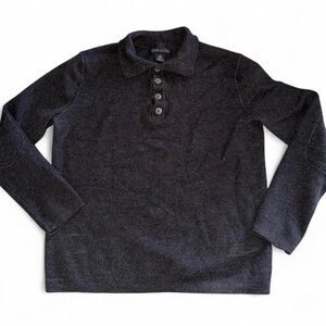 Banana Republic Women's Charcoal Button-Front Collar Sweater